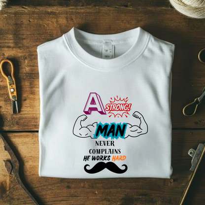 STRONG MAN NEVER COMPLAINS.
